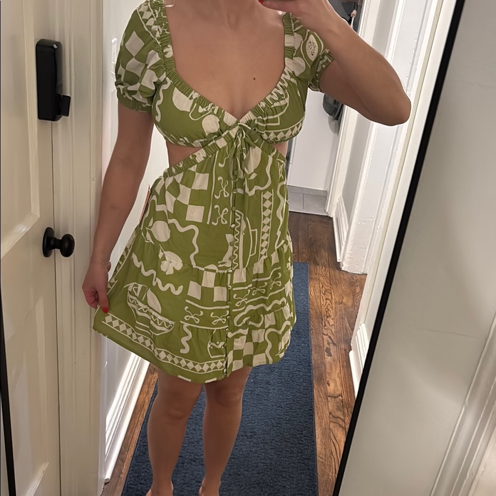 Green Patterned Women's Dress